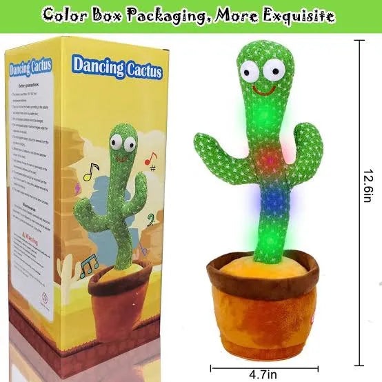 Dancing Cactus Talking Toy, Cactus Plush Toy, Wriggle & Singing Recording Repeat What You Say Funny Education Toys for Babies Children Playing(Cactus Toy)